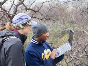 Jessie Moravek and Kendall Calhoun combine sensor arrays and data science to study the impacts of fire and drought on California’s biodiversity